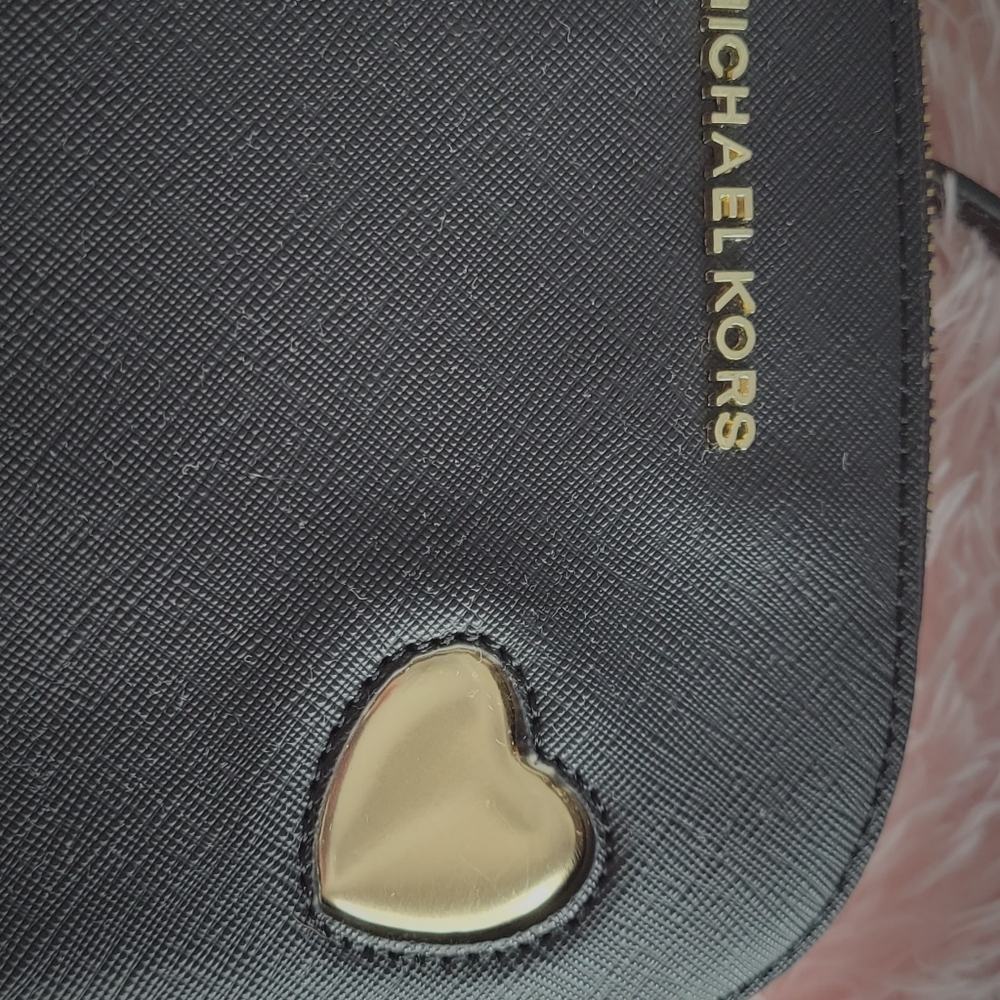 Michael Kors Black Crossbody Bag with Gold Heart Accents - Picture 3 of 10